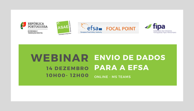 WEBINAR | ENVIO DE DADOS PARA A EFSA